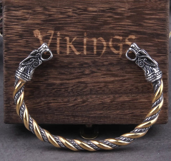Bracelet viking - torque or / argent - or - argent / Acier