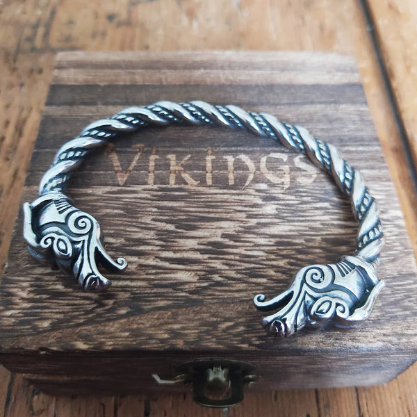 Bracelet viking - torque/ubbe acier inoxydable - argent