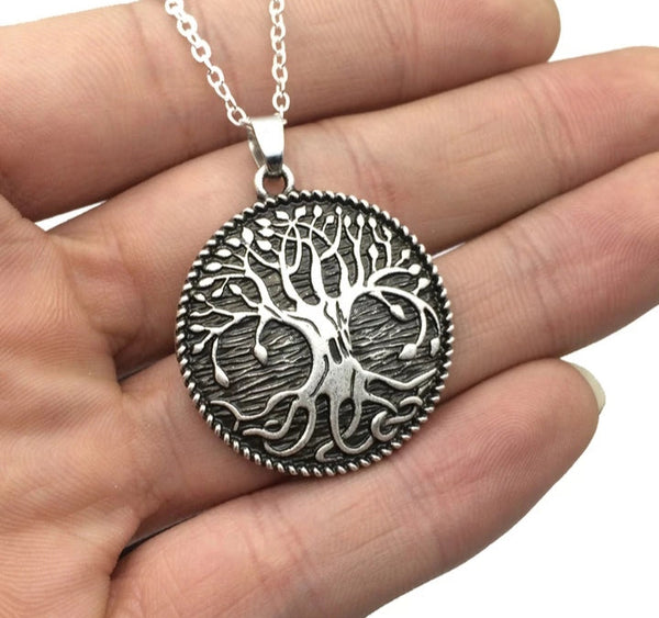 Collier viking - Yggdrasil - argent / Acier non inoxydable